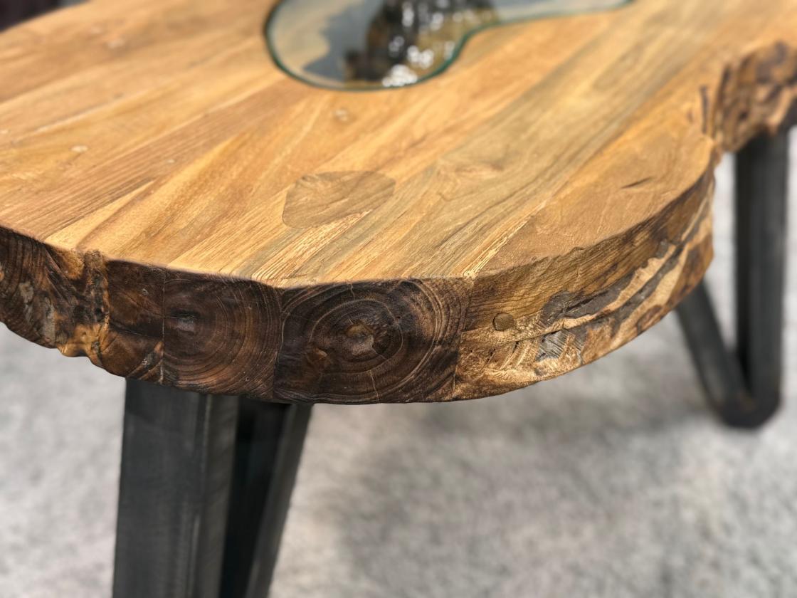 Design Sofatisch Loftstyle Altholz Rohstahl