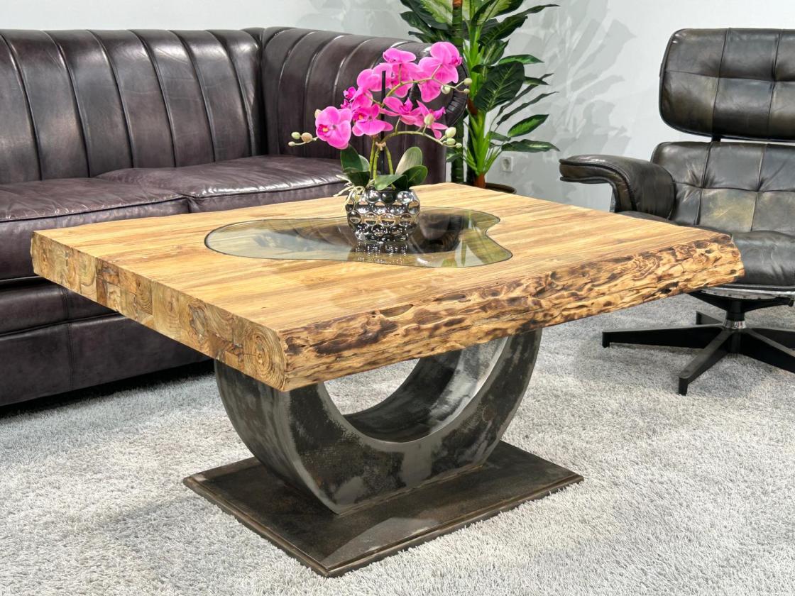 Rechteckiger Couchtisch aus Massivholz Deep Island 100 cm
