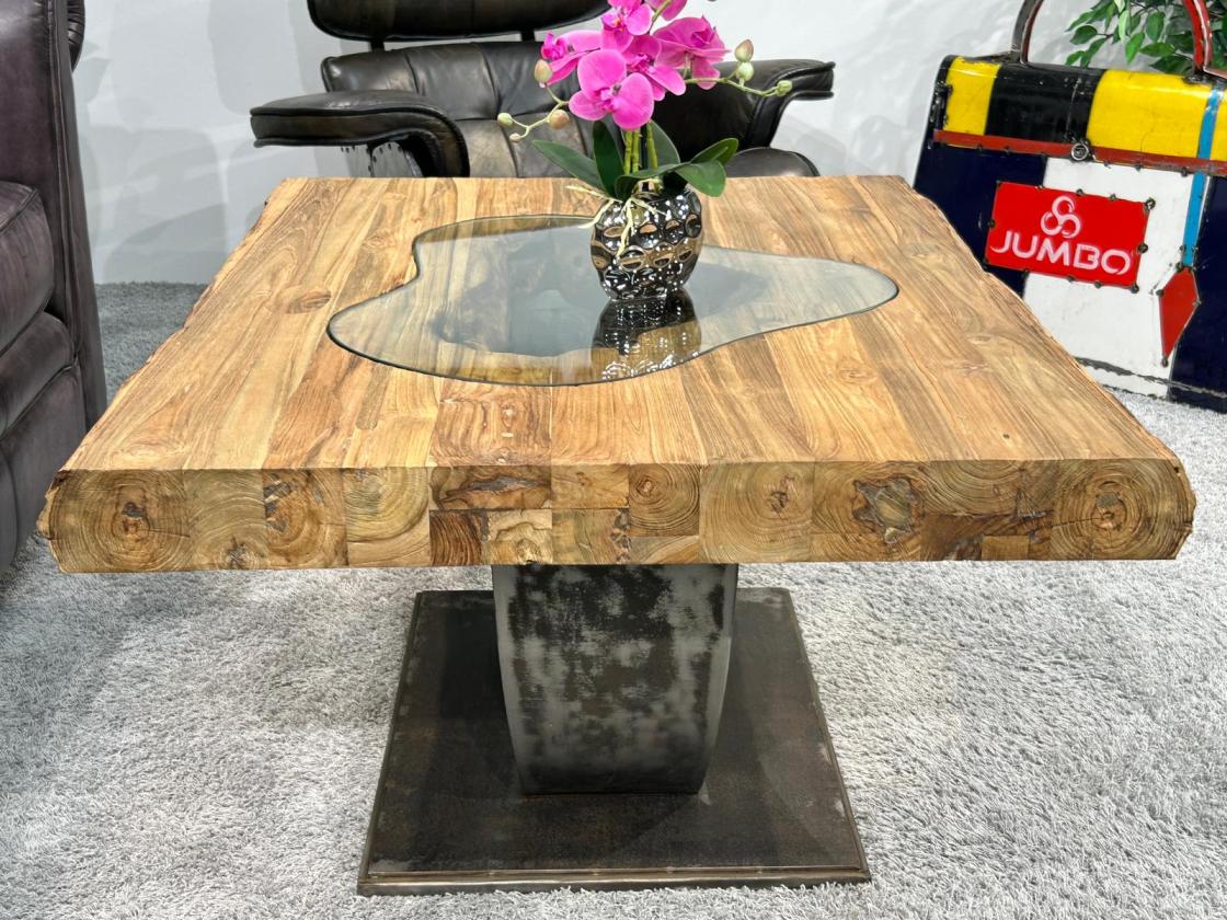 Rechteckiger Couchtisch aus Massivholz Deep Island 100 cm
