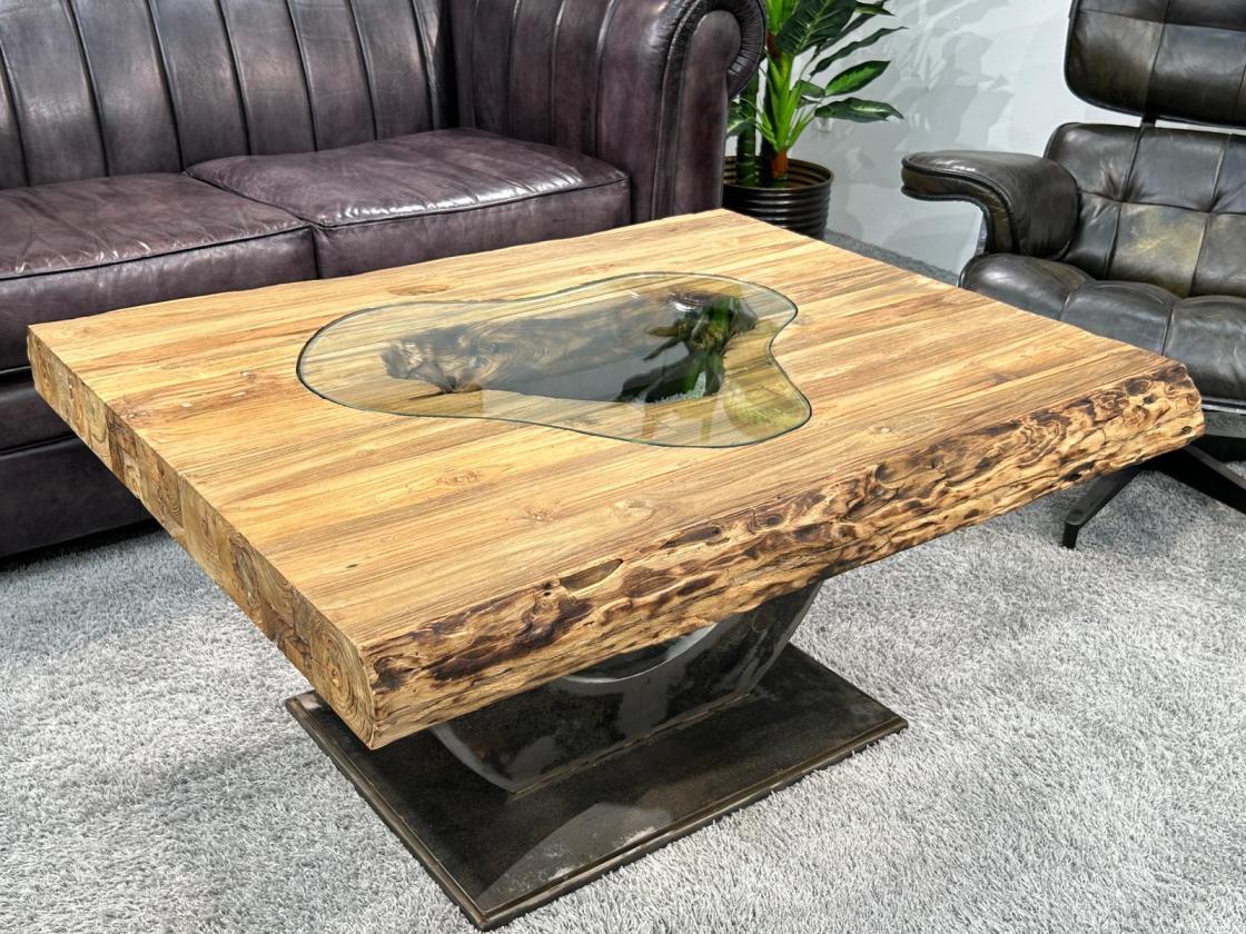 Rechteckiger Couchtisch aus Massivholz Deep Island 100 cm