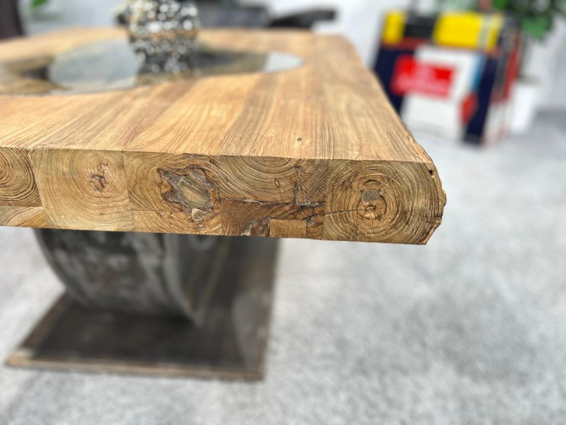 Rechteckiger Couchtisch aus Massivholz Deep Island 100 cm