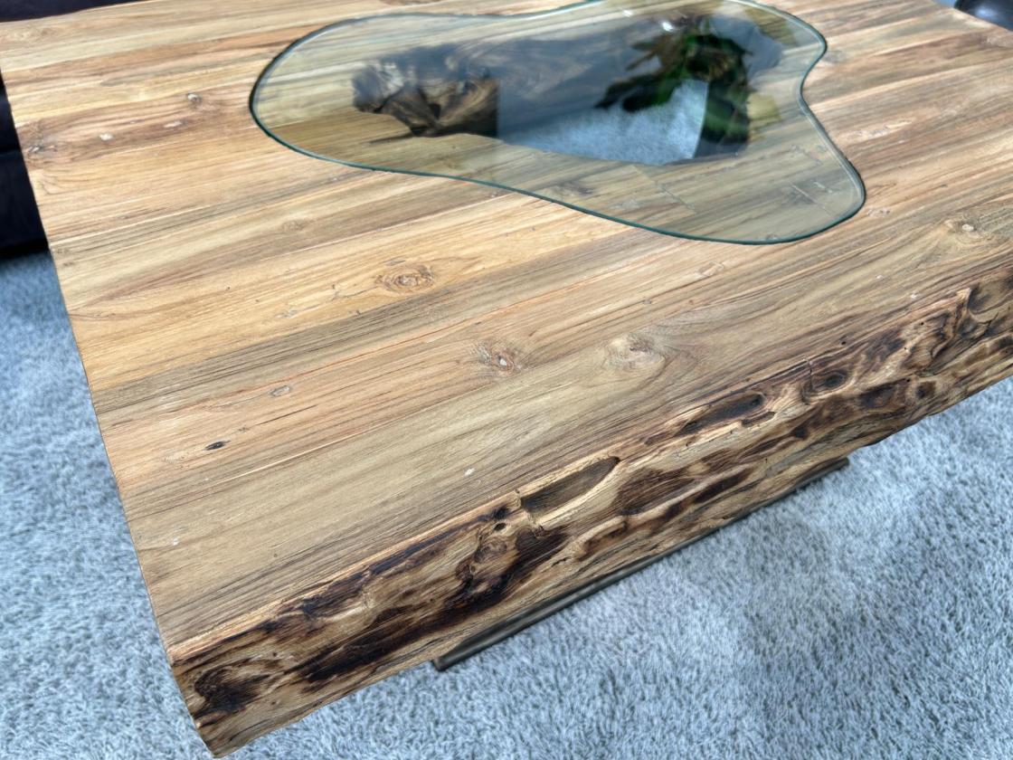 Rechteckiger Couchtisch aus Massivholz Deep Island 100 cm