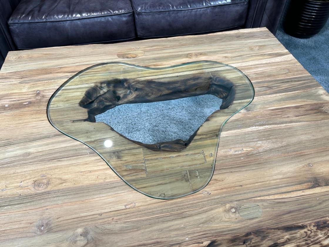 Rechteckiger Couchtisch aus Massivholz Deep Island 100 cm