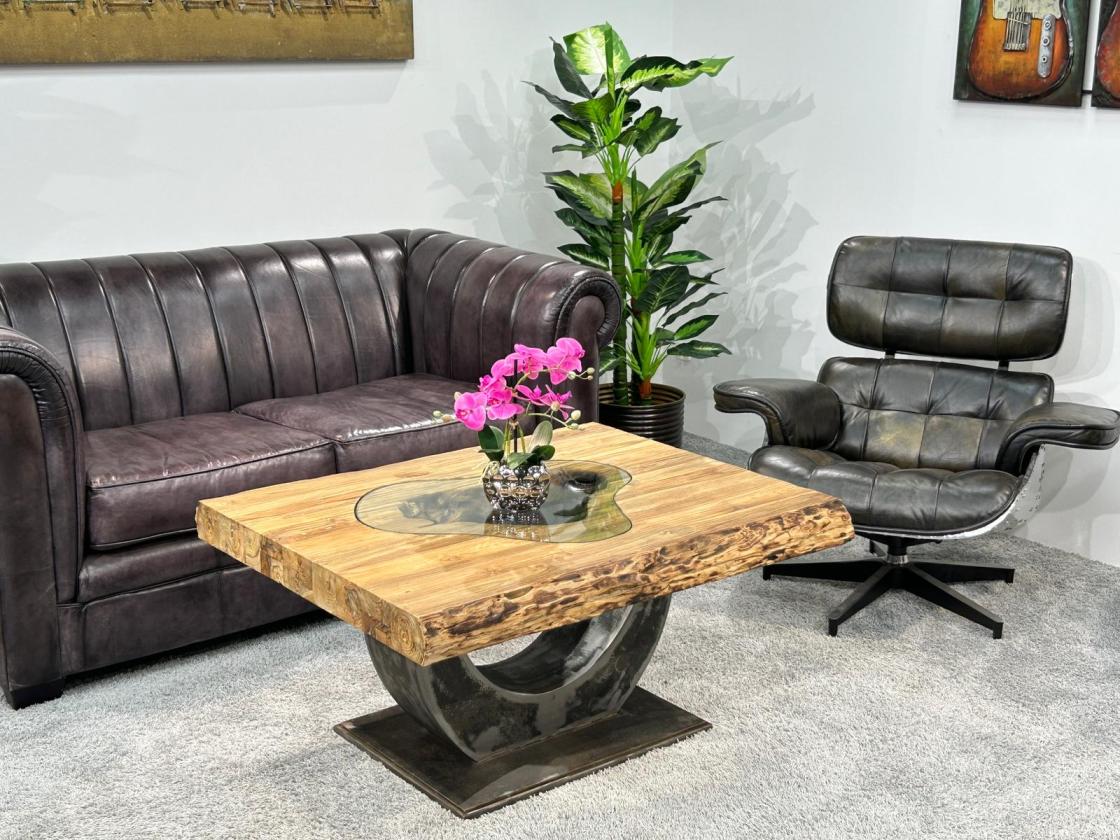 Rechteckiger Couchtisch aus Massivholz Deep Island 100 cm