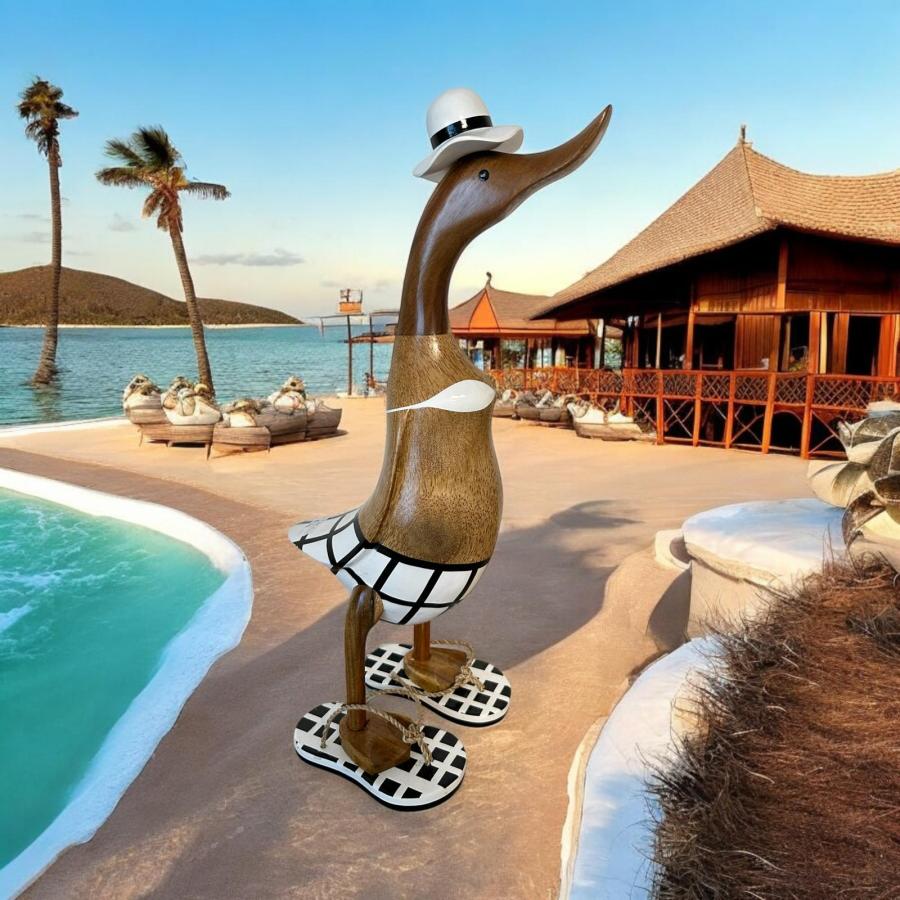 Laufente aus Holz Bikini Deko Ferienwohnung Badzimmer Strandhaus
