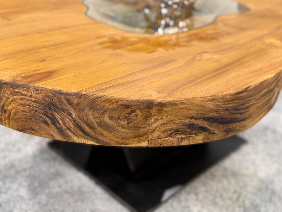 Ovaler Couchtisch Fusion 135 cm aus Holz