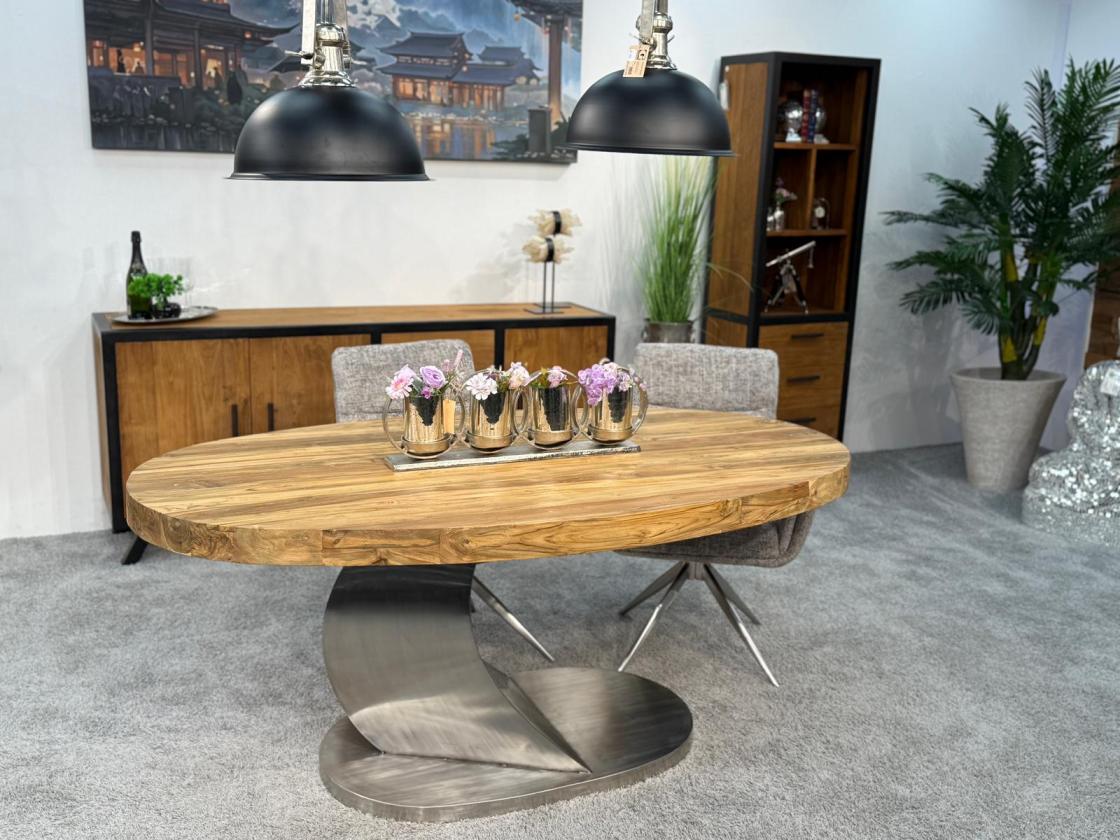 Ovaler Esstisch Konferenztisch aus Holz Sky Island