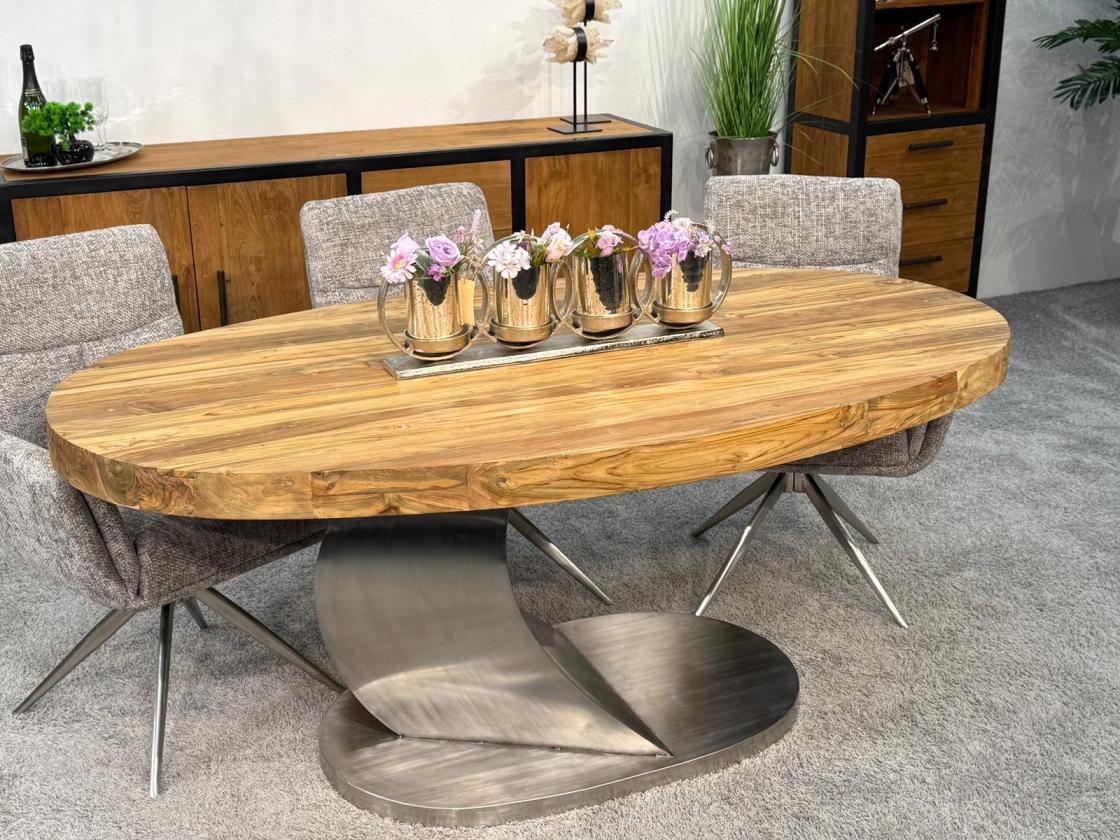 Ovaler Esstisch Konferenztisch aus Holz Sky Island