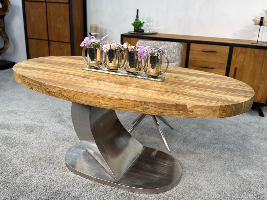 Ovaler Esstisch Konferenztisch aus Holz Sky Island