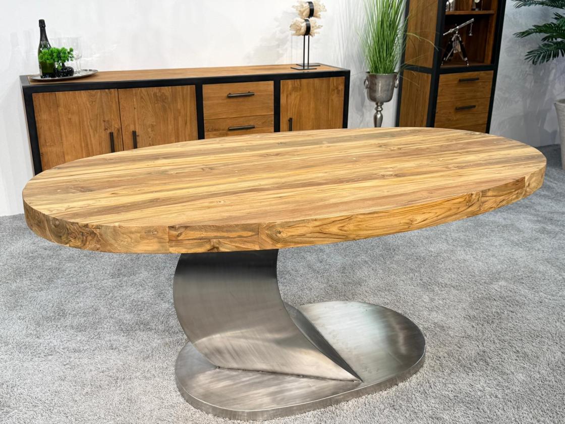 Ovaler Esstisch Konferenztisch aus Holz Sky Island