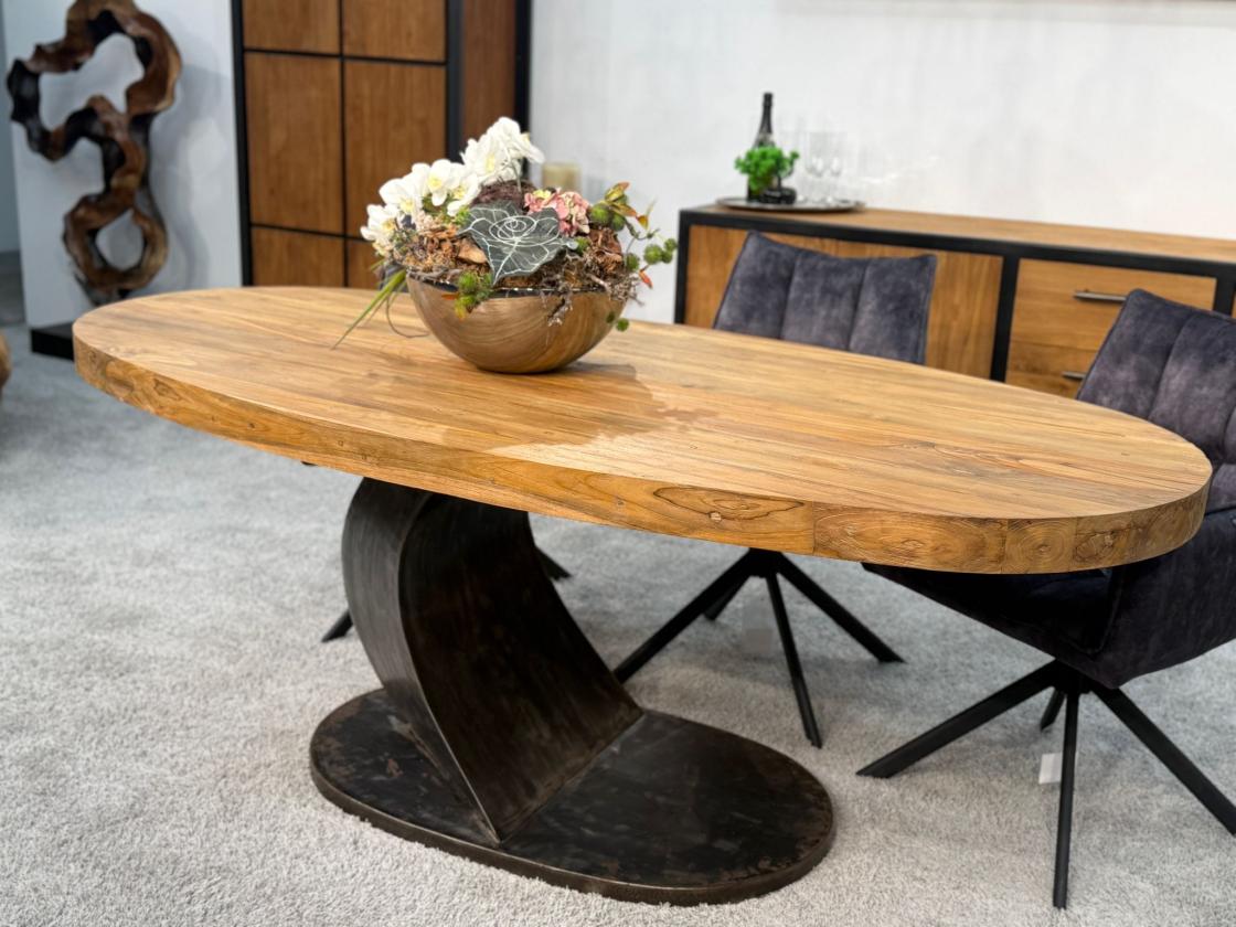 Ovaler Esstisch Konferenztisch aus Holz Sky Island