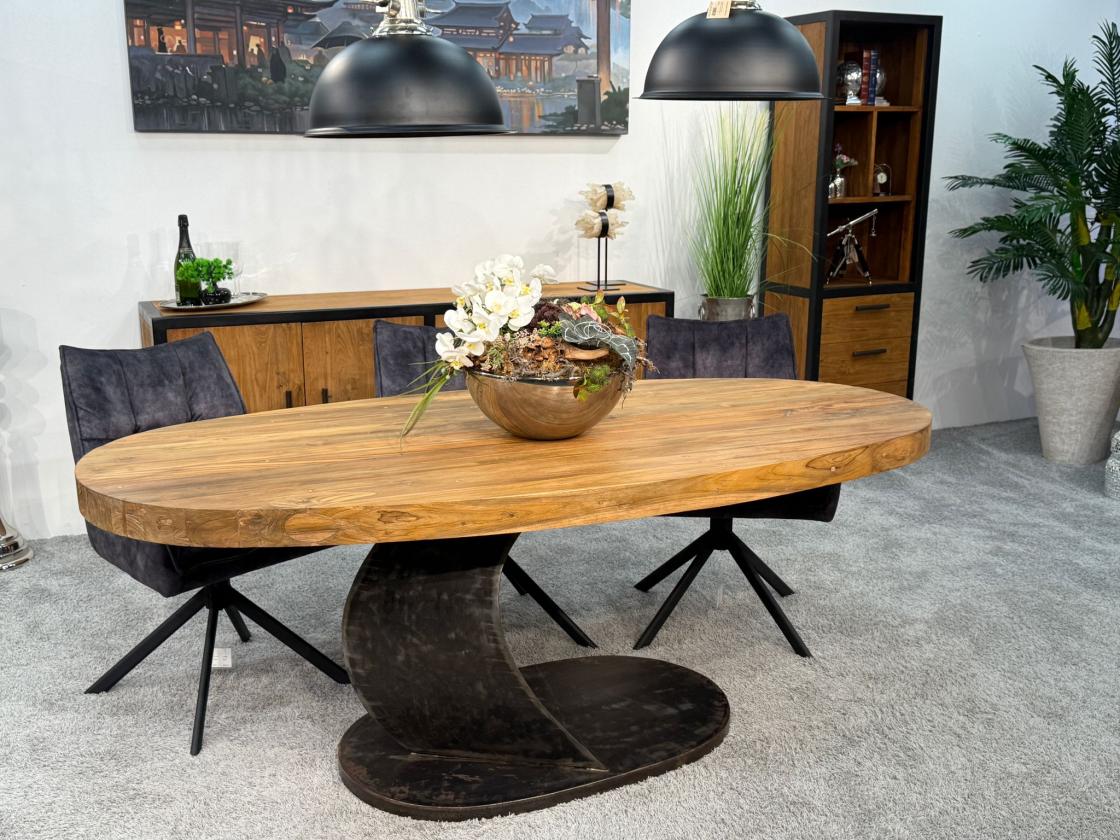 Ovaler Esstisch Konferenztisch aus Holz Sky Island