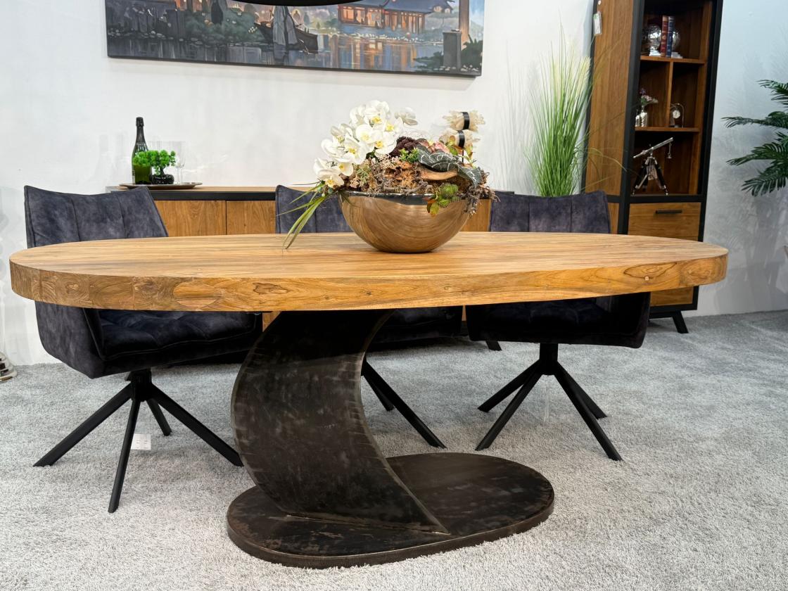 Ovaler Esstisch Konferenztisch aus Holz Sky Island