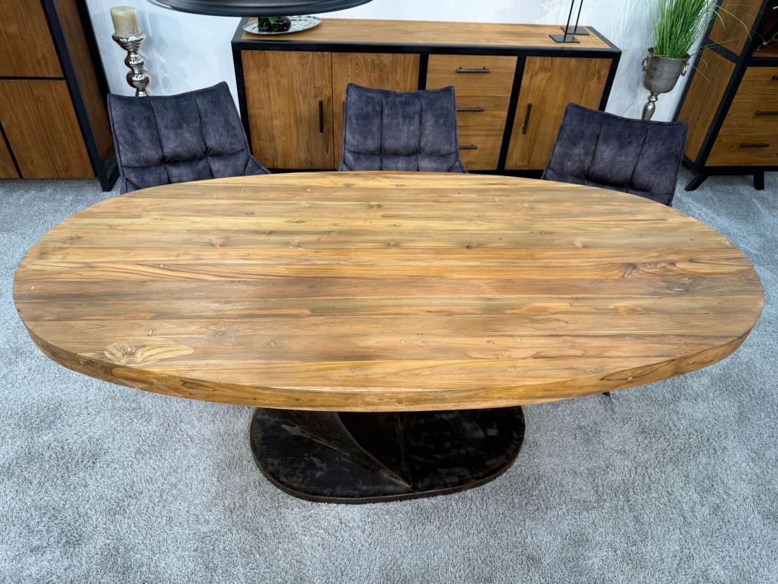 Ovaler Esstisch Konferenztisch aus Holz Sky Island