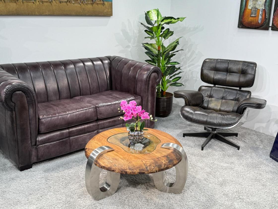 Runder Couchtisch aus Holz Clash