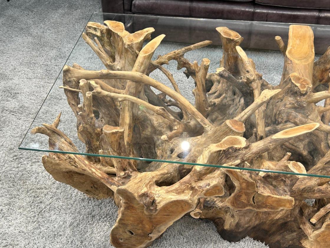Eckiger Baumwurzeltisch-100 x 80 cm Roots