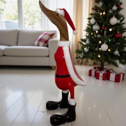 Holzente Weihnachten Dekofigur