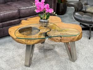 Wohnzimmertisch aus Holz Lakeside Baumscheibentisch