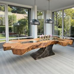 Baumstammtisch Designtisch Kunstwerk Unikat