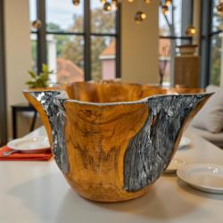 Schale aus Holz Verena Teakholz Handarbeit