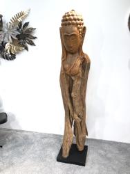 Dekoration Aufsteller "Geschnitzte Figur" aus einem Teak Baumstamm ca. H195 x B40 x T55 cm