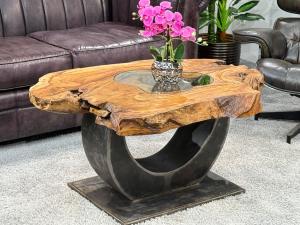 Besonder Couchtisch Expression aus holz Baumscheibe Baumstamm