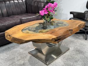 Besonder Couchtisch Expression aus holz Baumscheibe Baumstamm