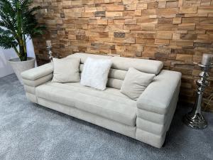 Couch "Essence white", 2-Sitzer aus Mikrofaser ca. 210 × 100 × 70-100 cm