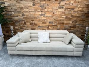 Couch "Essence white", 3-Sitzer aus Mikrofaser