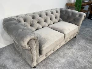 Couch-2-Sitzer-Jetstyle-aus-Echtleder-mit-Aluminium-im-Aviator-Design