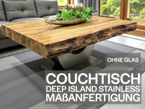 Wohnzimmertisch auf Wunschmaß Deep Island eckig ohne Glas