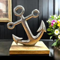 Deko Figur Anker aus Metall und Holz