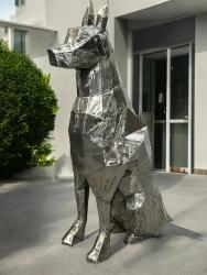 Skulptur Hund aus Alteisen "Iron Canine", Höhe ca. 120 cm
