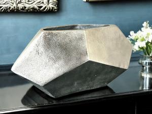 Dekorative Vase "PENTAGRAMM", Größe M, Länge 38 cm, Breite 12 cm, Höhe 19 cm, Farbe Silber