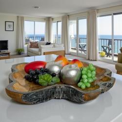 Fruit bowl teak wood lara table decoration