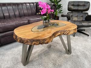 Design Sofatisch Loftstyle Altholz Edelstahl