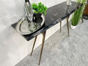 Design Sideboard aus versteinertem Holz 