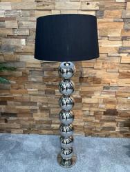 Design Stehlampe Höhe ca. 165cm, Durchmesser Lampenschirm ca.60cm, Durchmesser Fuß ca. 25cm  aus verchromten Stahl und Standfuß aus Acryl