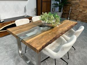 Designtisch/Esstisch aus recyceltem Teakholz "Old Elements" ca. 160 x 90 x 78 cm