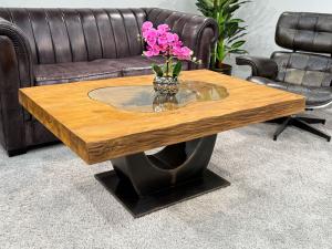 Rechteckiger Couchtisch "Deep Island" ca. 120 x 78 x 51 cm aus Altholz