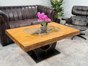 Rechteckiger Couchtisch aus Massivholz Deep Island 120 cm