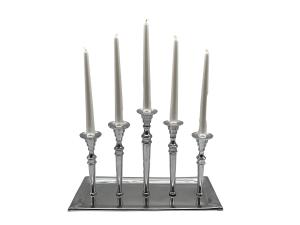 Edler Design Kerzenständer aus verchromtem Edelstahl ca. B40 x T16 x H27 cm