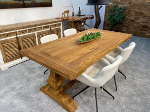 Klostertisch / Esstisch 200 x 100 x 78 cm aus  recyceltem Teakholz