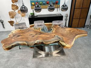 Konferenztisch Esstisch aus einer Baumscheibe 400-cm