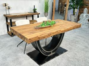 Esstisch für 6 Personen "Deep Island" ca. 160 x 90 x 78 cm aus recyceltem Holz