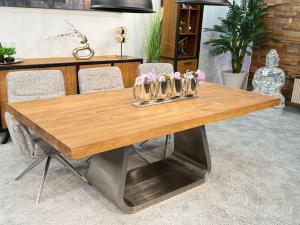 Esstisch / Massivholztisch "Deep Island U" ca. 200 x 100 x 77,5 cm aus recyceltem Altholz Esstisch Massivholztisch mit U-Gestell Deep Island