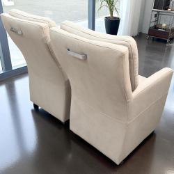 RESTPOSTEN (2 Stk.) Esszimmerstuhl/Sessel "Granada creme" mit Armlehne auf Rollen Esszimmerstuhl Sessel Granada beige