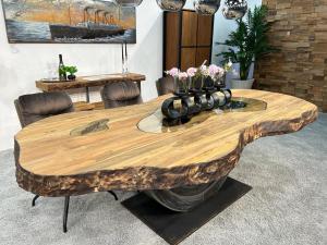 Esszimmertisch "Fusion" ca. 245 x 102-127 x 78 cm aus Altholz