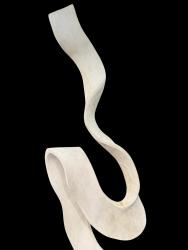 Geschwungene 3D-Holzsäule im minimalistischen Design  ca. H210 x B50 cm x T30 cm Holzskulptur Aufsteller Baumstamm 3D-Optik