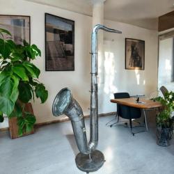 Skulptur aus recyceltem Metall "Saxophon XXL" ca. H248 x T55 x B158 cm